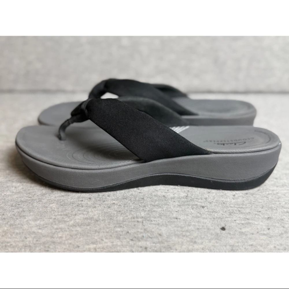 Clarks Cloudsteppers Arla Glison Flip Flop Thong Sandals Women's Gray Casual 10M - Picture 2 of 4